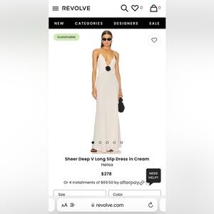 Revolve sheer deep V long slip dress